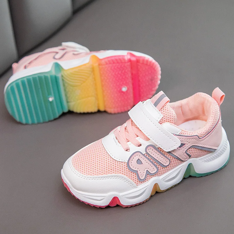 

Children Fashion Autumn New Arrival Sneakers For Girls Tennis Rainbow Sole Kids School Sports Shoes From 5 to 10 Years Toddlers