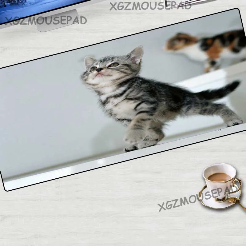 XGZ большой игровой коврик для мыши с животными черный фотосъемки кошек краями