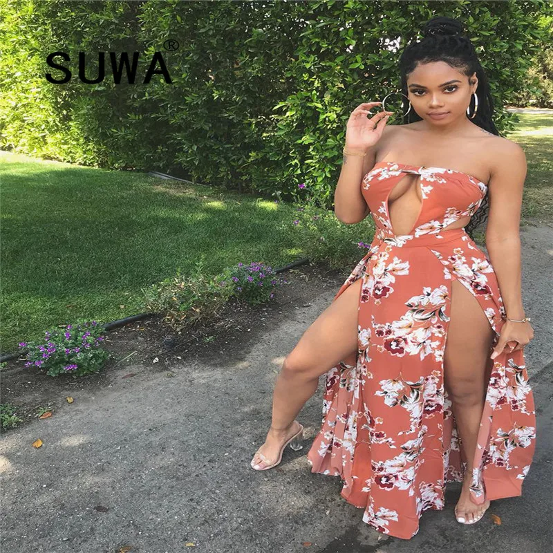 

Summer Long Dress Tie Dye Casual Dresses Sexy Strapless New 2021 New Product Sundress Vacation Clothes For Women Wholesale