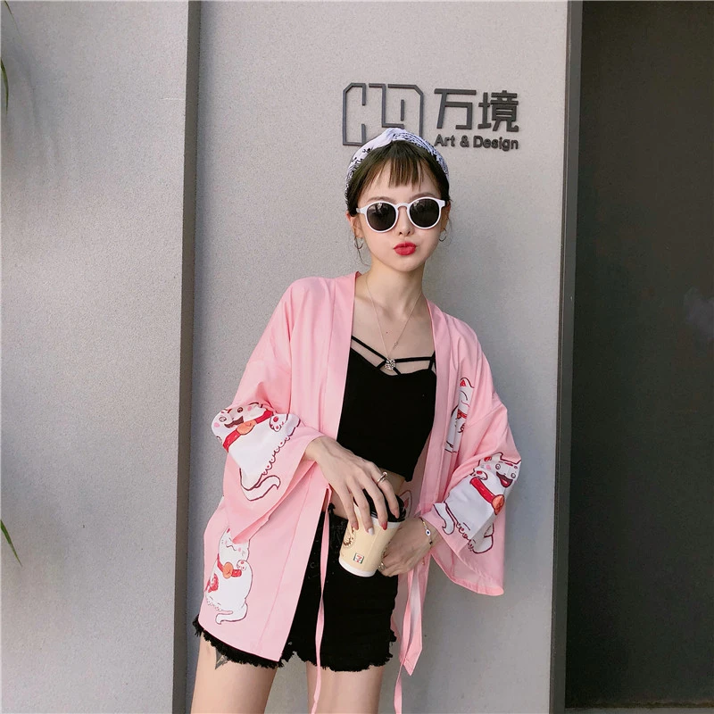 #5305 летний солнцезащитный кардиган кимоно пальто с запахом женское свободное