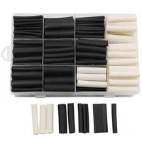 new 320pcs insulation sleeve maintenance wiring accessories black white double wall heat shrinkable tube set