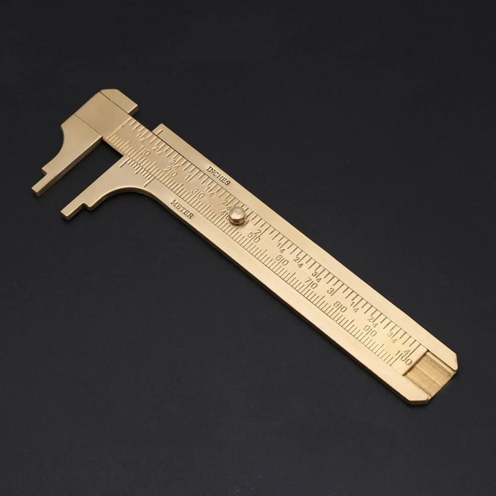 

Double Slidng Gauge Vernier Measuring Ruler Measure Tool 1pcs 100mm High Precision Caliper Brass Durable Rulers