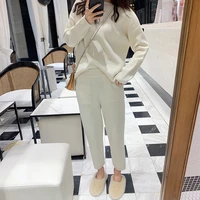 women sweater two piece knitted pant sets slim tracksuit christmas spring autumn fashion sweatshirts sporting suit female