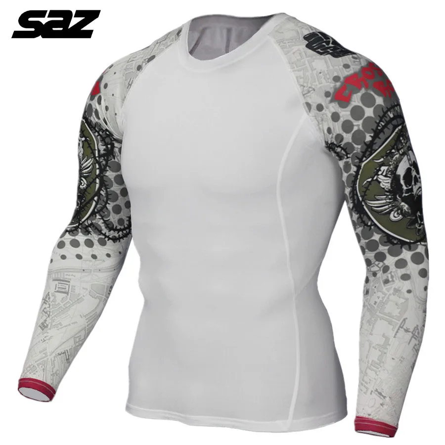

SAZ Men's Compression Sportswear Gym Tights Training Clothes Workout wrestle Sports top Running men clothing