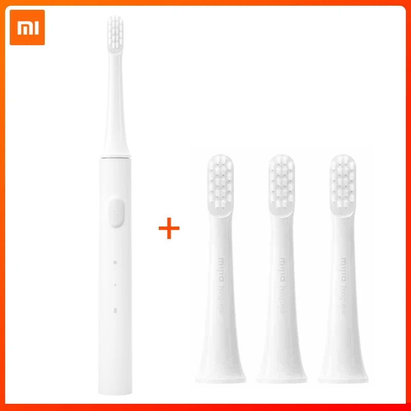 1 add 3 Xiaomi Mijia T100 звуковая электрическая зубная щетка для взрослых Водонепроницаемая ультра звуковая автоматическая зубная щетка с зарядкой от USB - Цвет: 1 add 3
