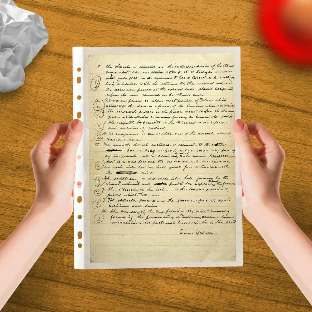 

100pcs/Lot A4 Paper Binder Pockets Binder Folders Office 11 hole-punched Notebook Waterproof PVC Pouch Document Filing Bags