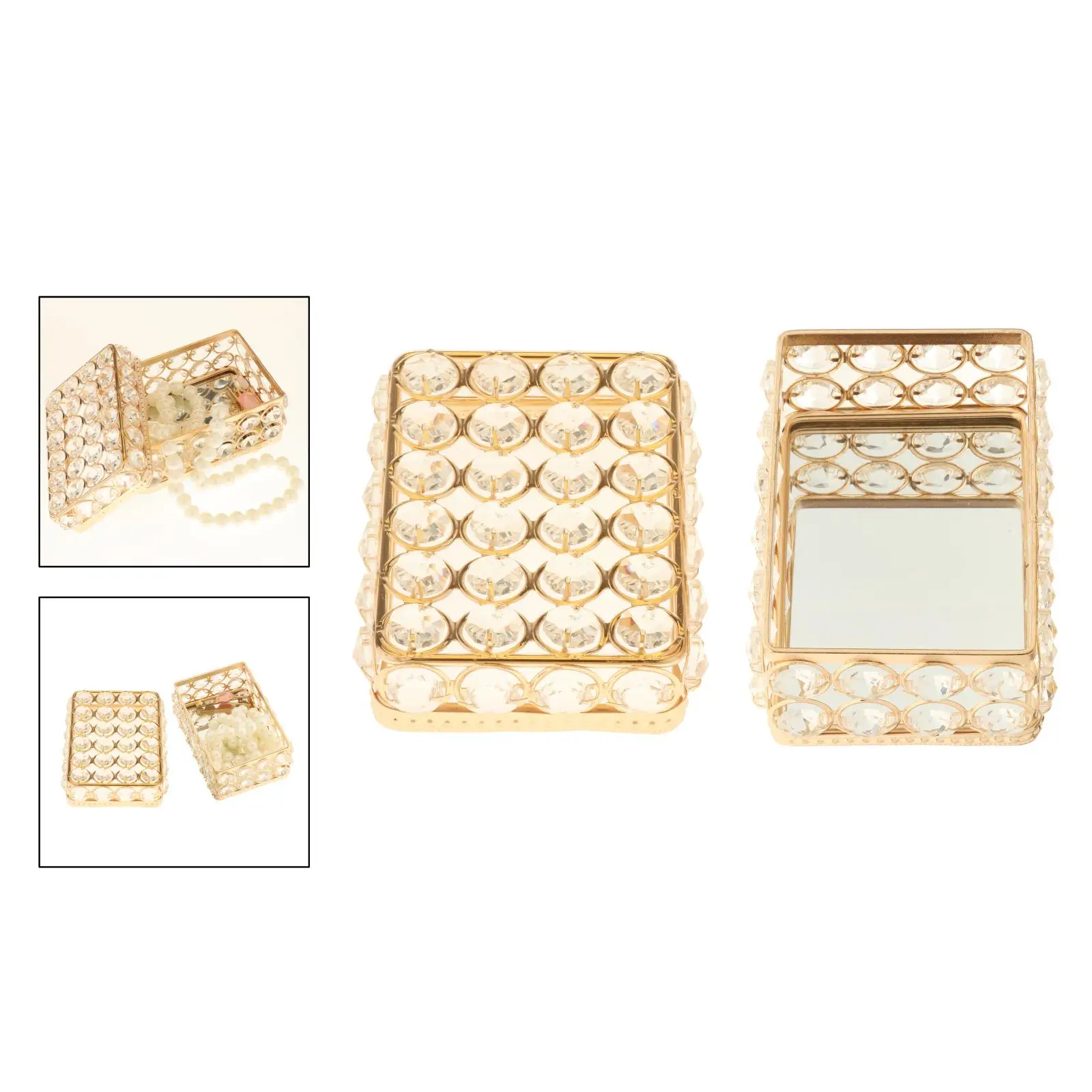 

Стразы, коробка для хранения сережек, колец, жемчуга, прозрачный органайзер, держатель, коробки для украшений с крышкой, домашний декор