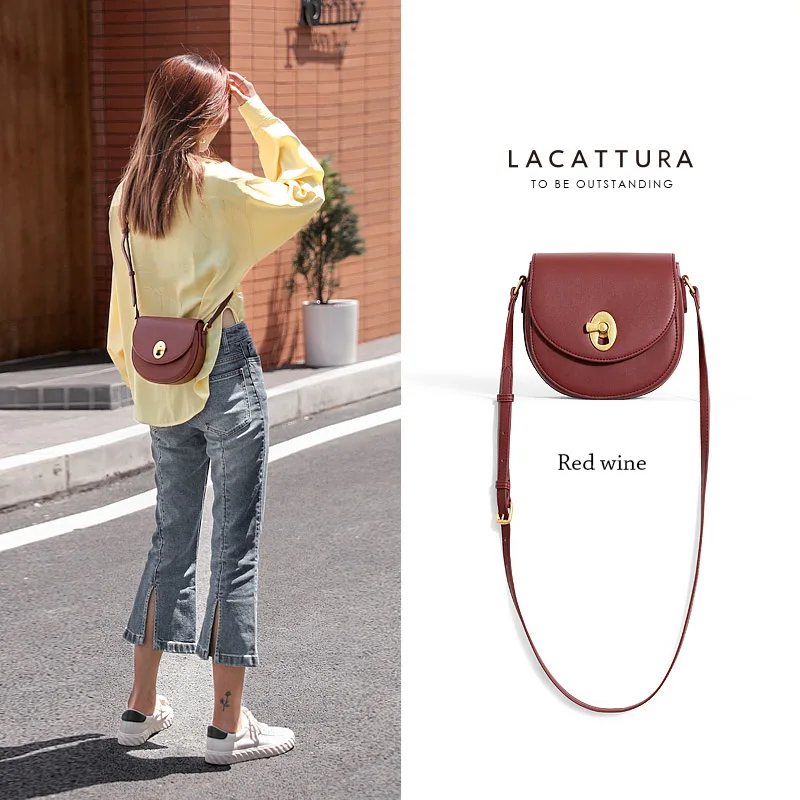 LACATTURA Женская сумка через плечо Маленькая дизайнерская ретро пряжки для сумок