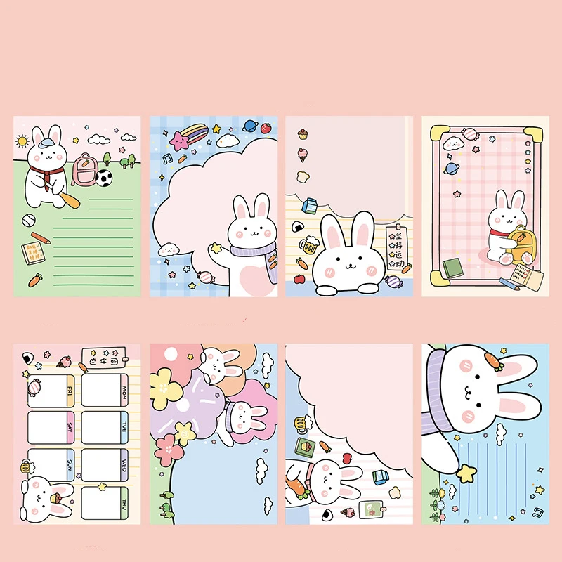 Корейские kawaii блокноты 30 шт./компл. еженедельник с мультяшным Кроликом блокнот