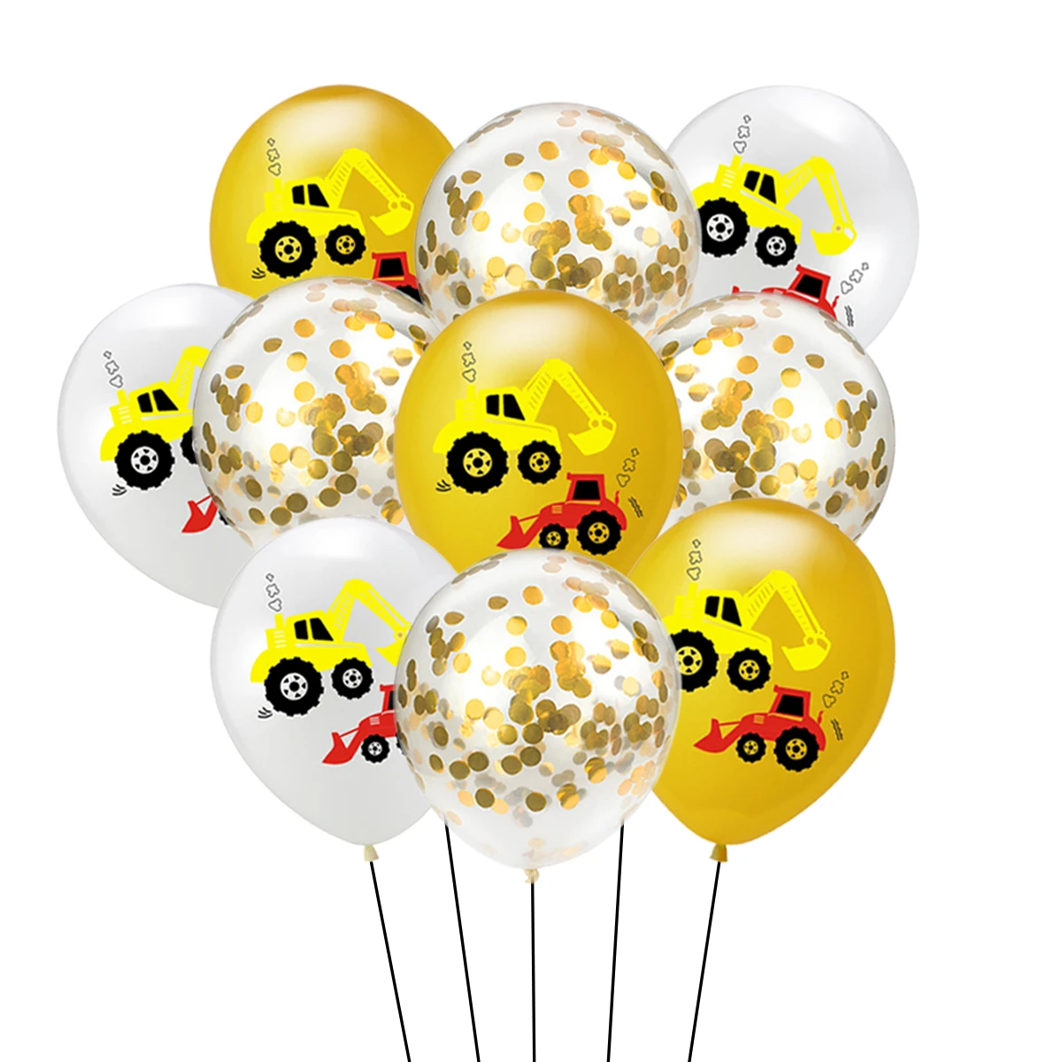 Экскаватор серебряного цвета розового золота конфетти латексные воздушные шары