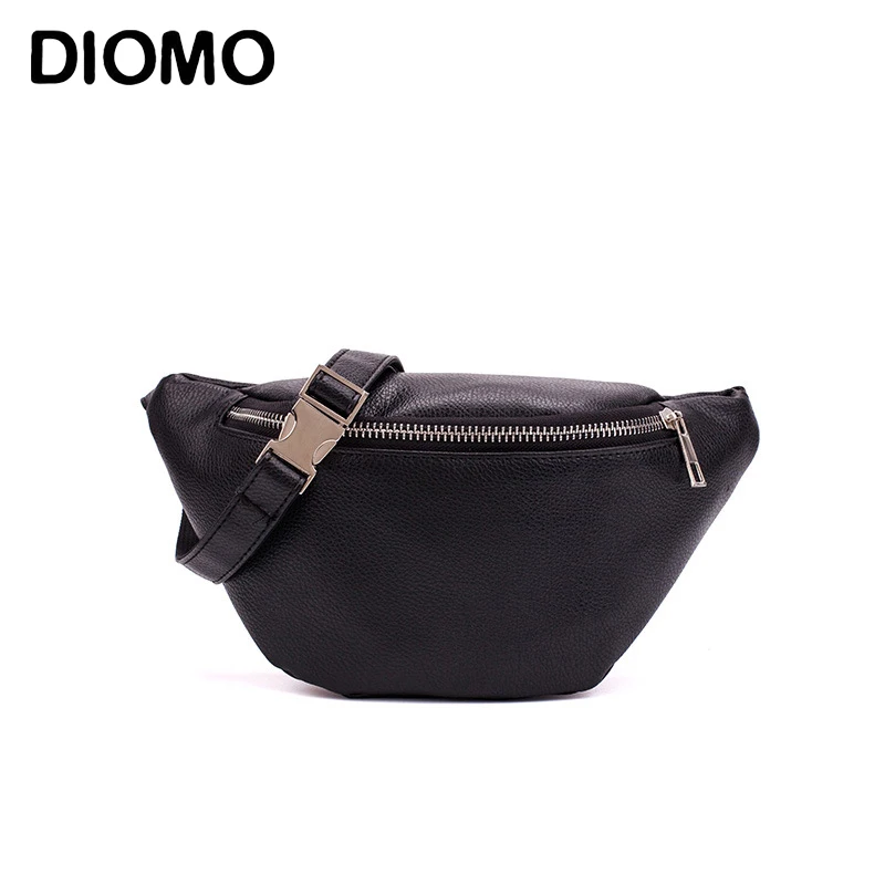 

DIOMO 2022 Trend New Arrival PU Leather Fanny Packs Waist Pack for Women Fashion Traveling Bags High Quality Bum Bag White Black