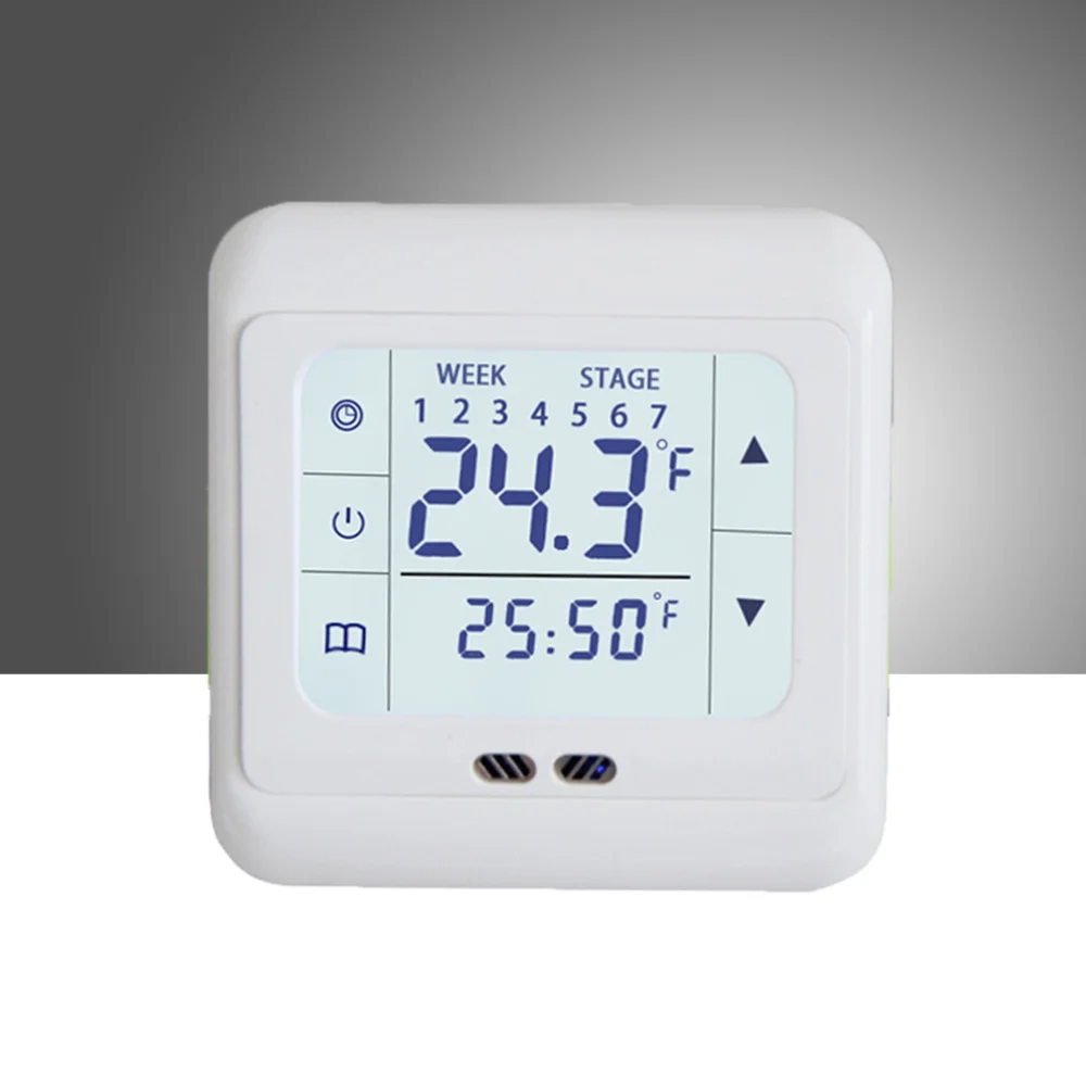 

Programmable Digital Thermoregulator Touch Screen Room Heating Thermostat Underfloor Heating for Warm Floor Electric Heating Sys