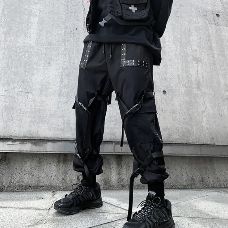 

2021 Spring And Summer Casual Pants With Multi Pockets Male Functional Techwear Cargo Pants Fashion Trousers