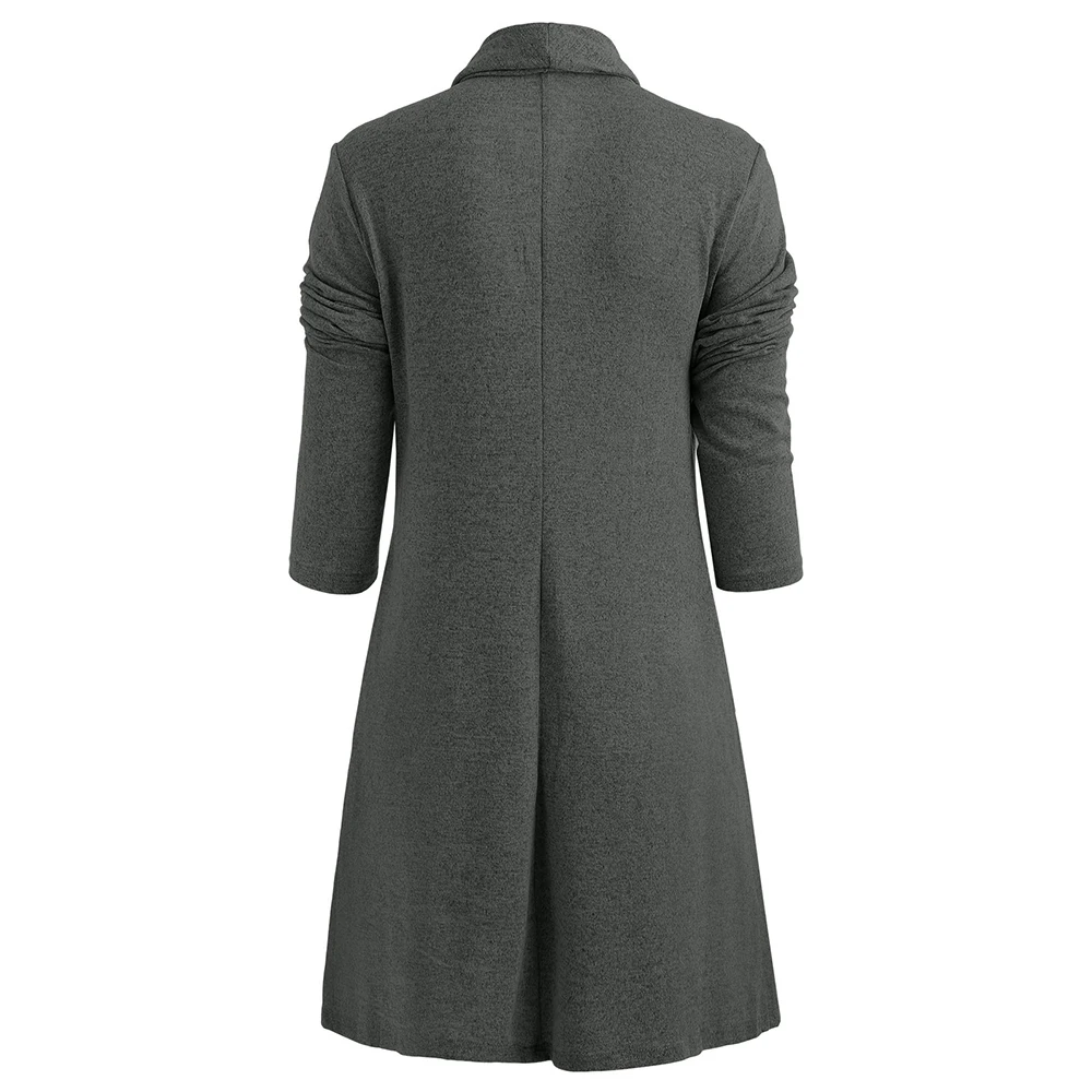 Женские свитера на пуговицах длинный кардиган без воротника повседневный