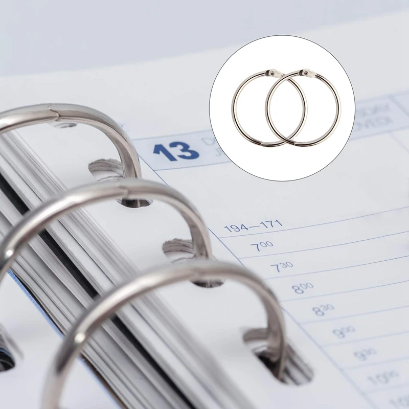 

New 100Pcs 25Mm Loose Leaf Binder Rings Key Rings Book Rings Binder Rings for Scrapbook/Album/Craft