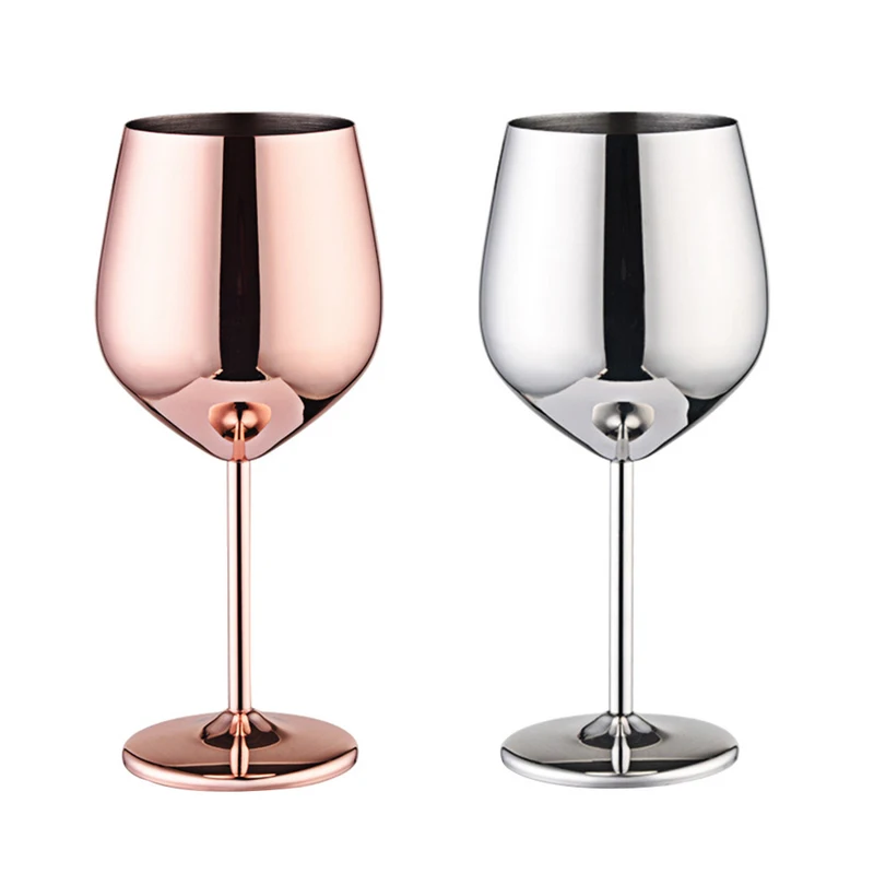 

520ml Red Wine Glass Stainless Steel Barware Juice Drink Cup Restaurant Champagne Goblet
