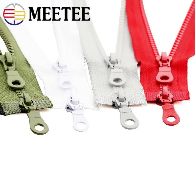 Meetee 5/10 шт. 70/80 см 5 # двойная открытая молния из смолы для пуховика детская одежда