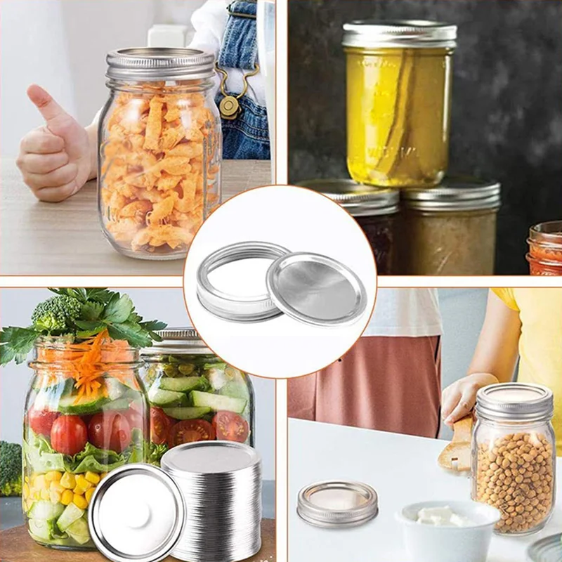 

10PCS Kitchen Tinplate Sealing Lids Glass Jar Storage Canning Lids Regular Wide Mouth Split-type Lids Kitchen Container Lids