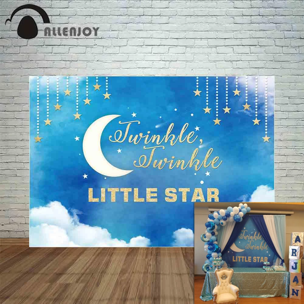 Фон для фотосъемки Allenjoy Мерцающая маленькая звезда акварель небо облако Луна
