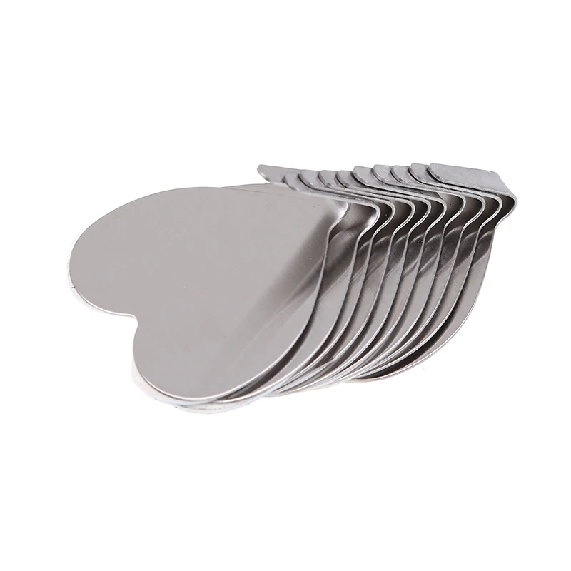 

10Pcs/set Heart Shape Hooks Silver Self Adhesive Storage Holder Bathroom Towel Door Coat Key Stainless Steel Wall Mounted Hook