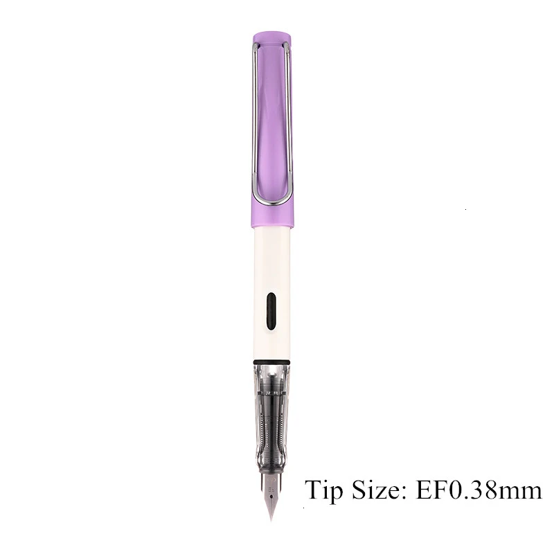 Purple-EF0.38mm 0,38/0,5 мм Высококачественная цветная пластиковая перьевая ручка, чернильные ручки для каллиграфии, Подарочные офисные канцелярские принадлежности 03930 - Цвет: Purple-EF0.38mm