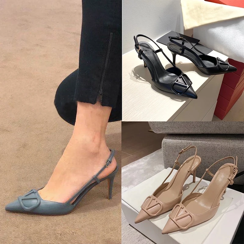 

2021 summer brand ladies stiletto sandals pointed high heels single product temperament