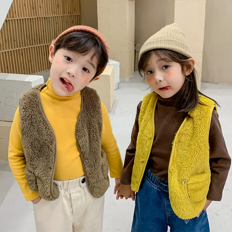 Детский меховой жилет PPXX безрукавка для маленьких мальчиков и девочек