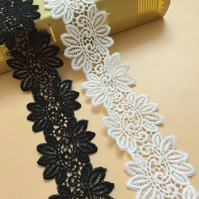 African Lace Fabric 2019 High Quality Wedding Decoration Trim DIY Water Soluble Milk Silk Embroidery Wide Fabrics | Дом и сад