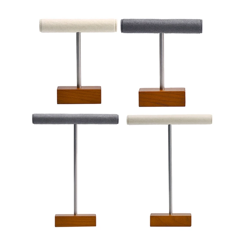 

Solid Wood Jewelry Display T-Shape Watch Necklace Bracelet Display Jewelry Storage Organizer Display Props