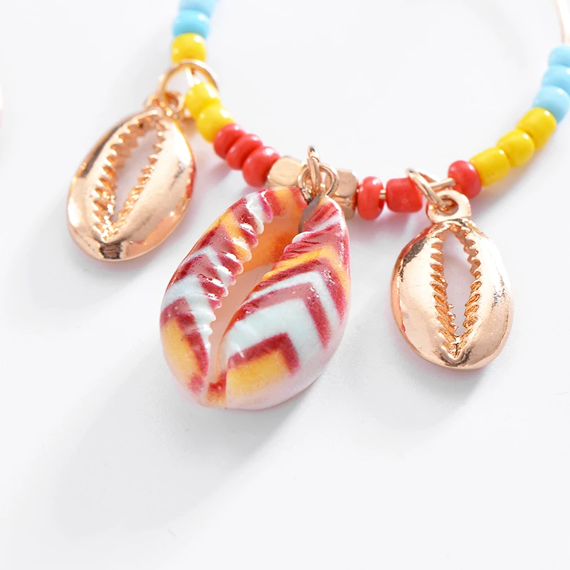 Boho Fresh Natural Shell Висячие серьги Модные ювелирные изделия 2019 многоцветные бусины