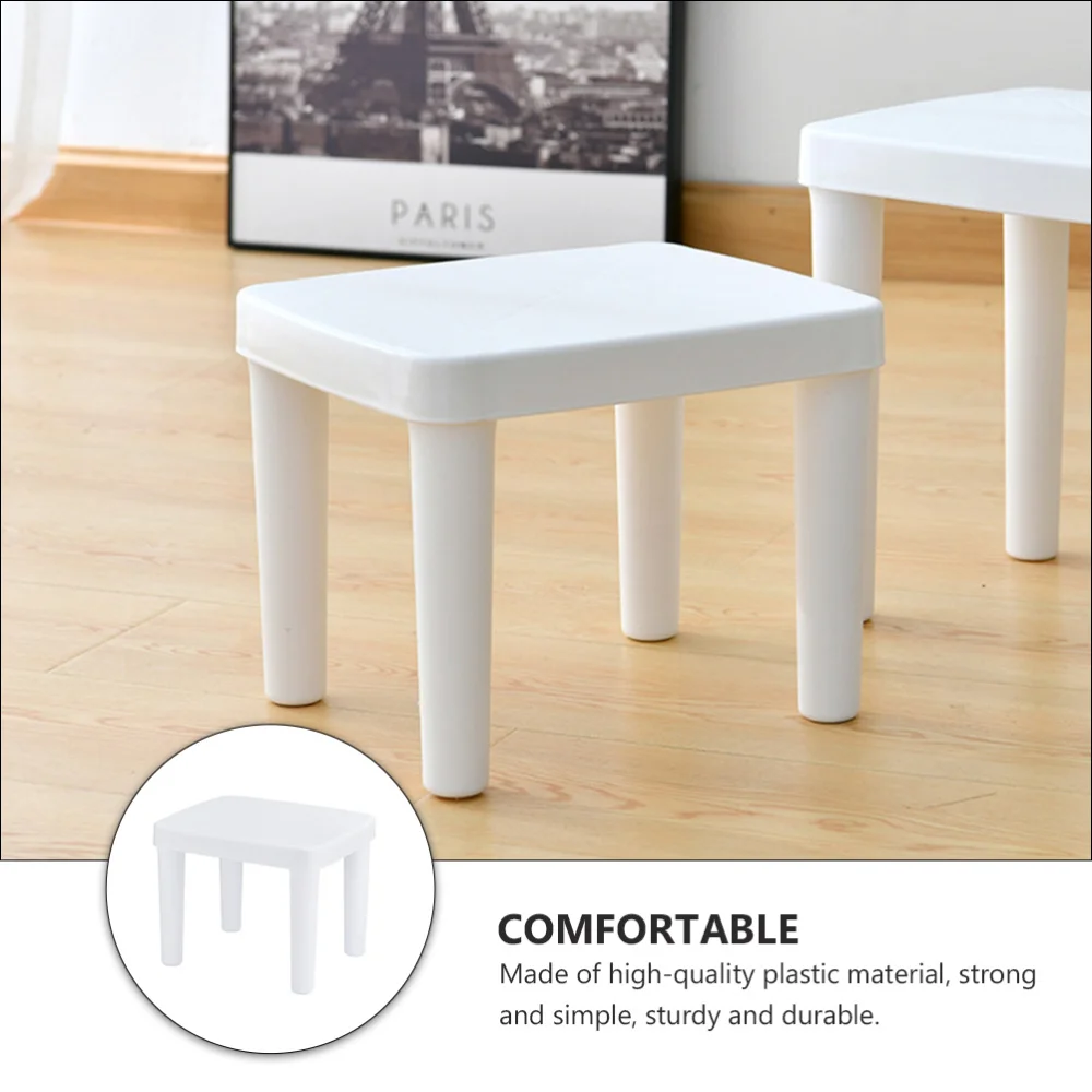 

1Pc Children Footstool Household Stool Bathroom Low Stool Furniture (White)