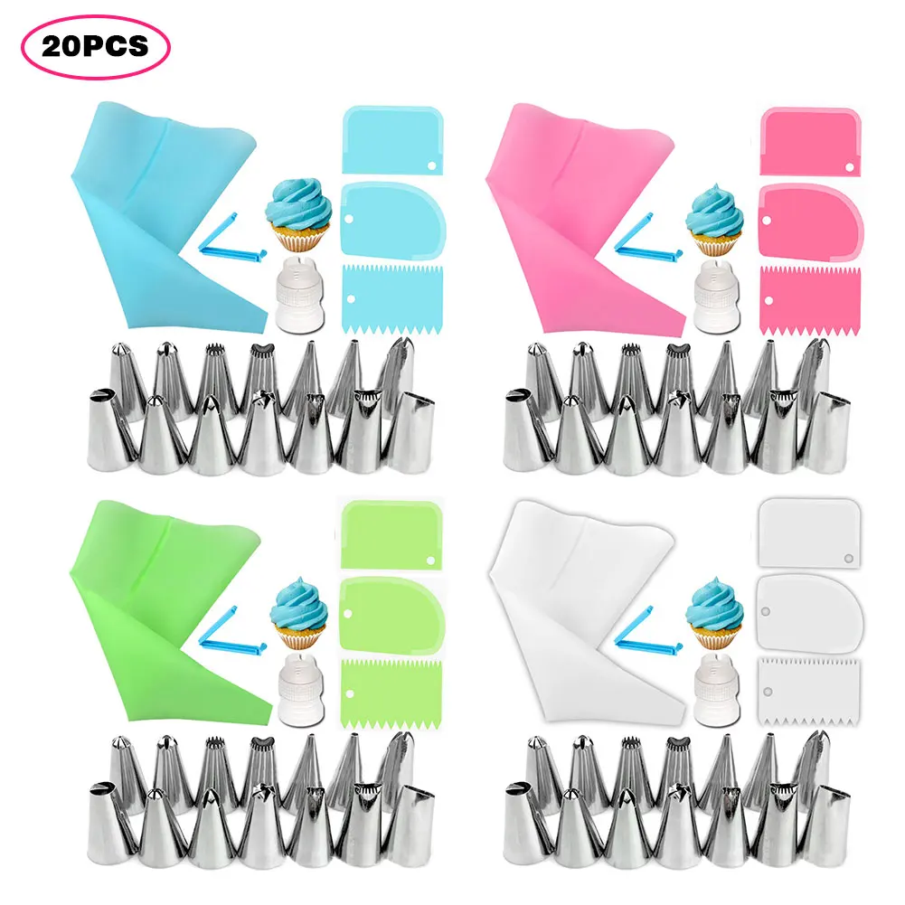 20 шт./компл. силиконовые кондитерские мешки наконечники кухонные сделай сам для