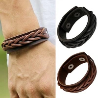 hot sales%ef%bc%81%ef%bc%81%ef%bc%81new arrival women men classic knitted leather bangle wristband cuff bracelet punk jewelry wholesale dropshipping