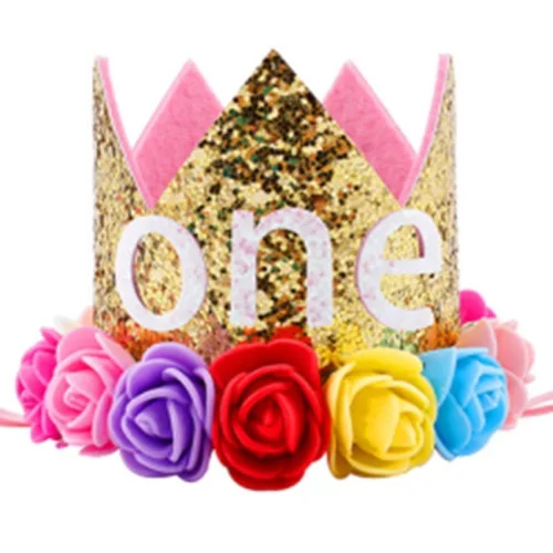 

Cute Birthday Party Decor Cap Crown Princess Headband Elastic Haarband Baby Clothes Hair Accessory Baby Girl Headband 1 -3 Years
