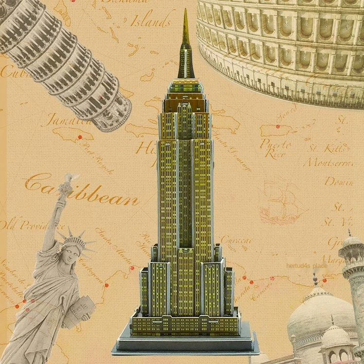 

Children's Jigsaw Puzzles, Building Blocks, World Architecture, New York Empire State Building, Puzzle Model Toy Gift P343