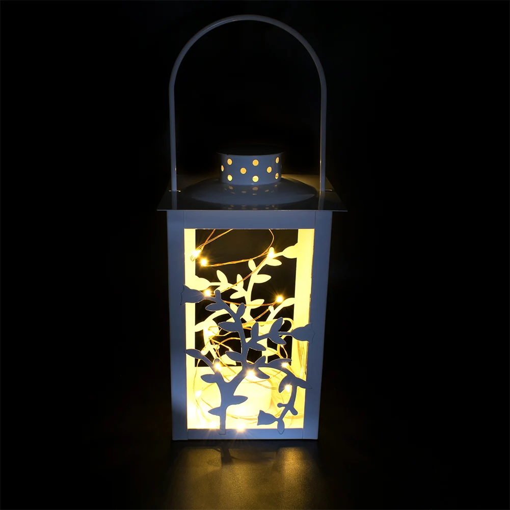 20 светодиодов Переносной Домашний ветряной свет чугун романтический подсвечник