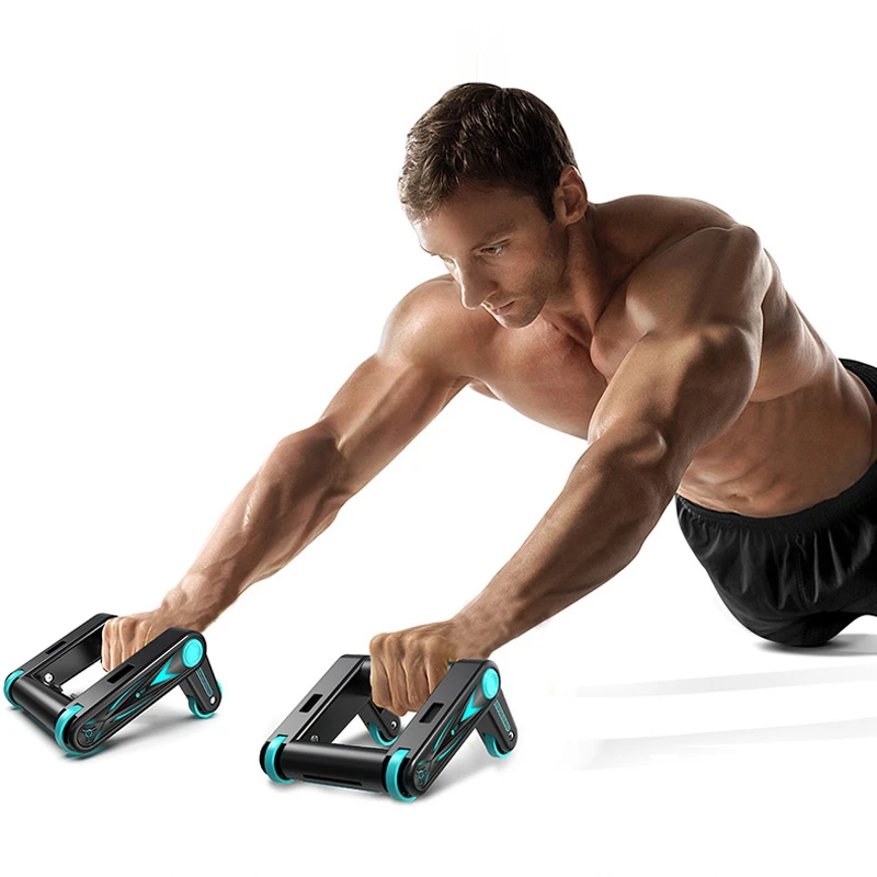 

2pcs Multi-function Ab Roller Muscle Training Foldable Abdominal Wheel Push Up Rack Gym Equipment Arm Strength Fitness Exercise
