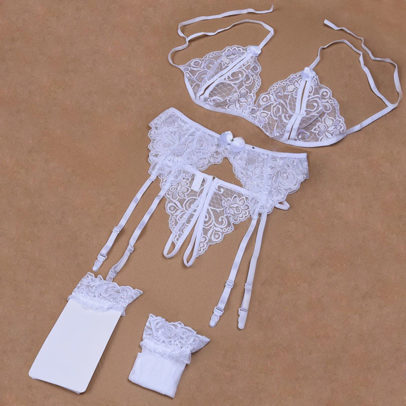 Комплект нижнего белья женский прозрачный 3 шт. | Женская одежда