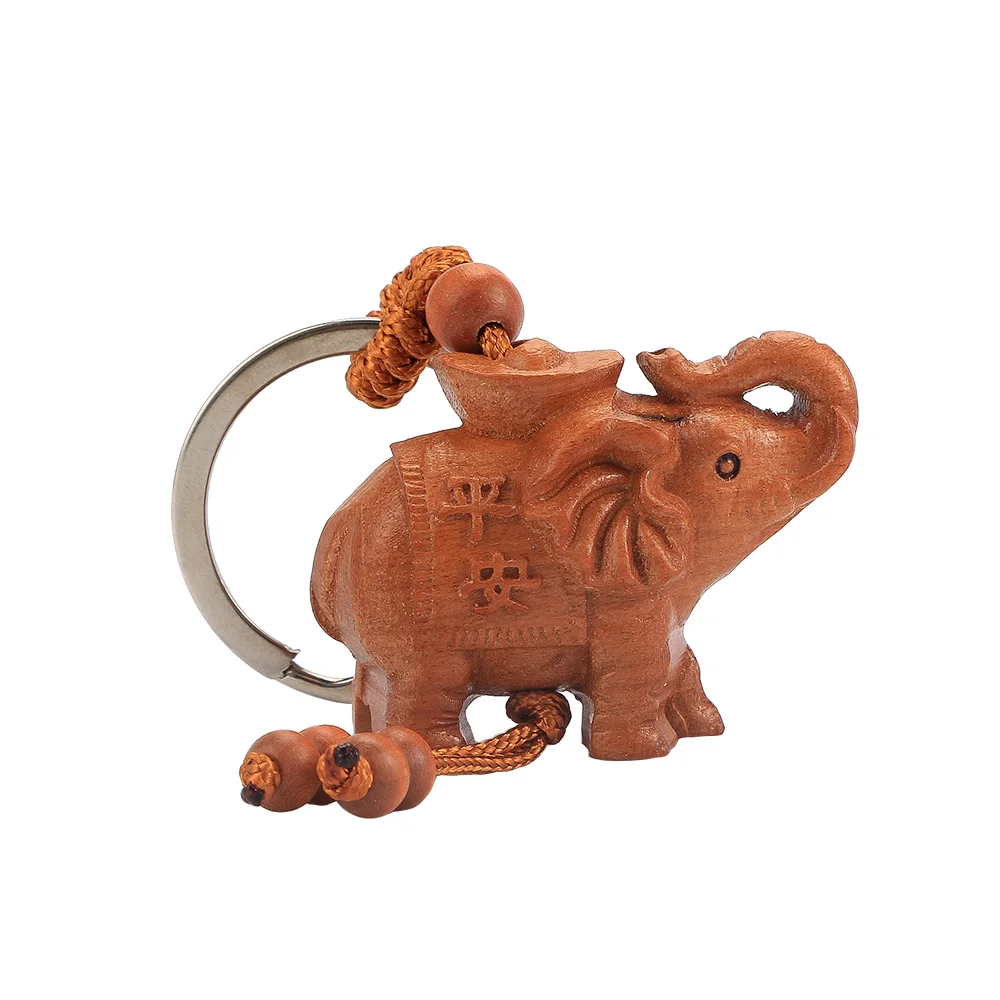 Резьба по дереву Слон брелок натуральный традиционный стиль прекрасный амулет