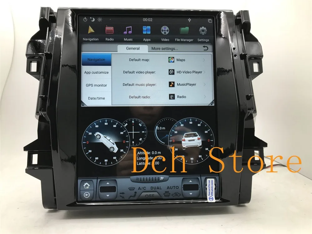 12,1 дюймов вертикальный tesla стиль Android 8,1 автомобильный dvd-плеер gps для Toyota Fortuner для авто AC px6 carplay