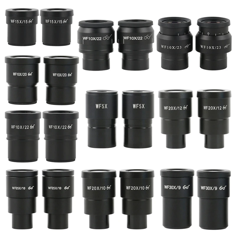 2 шт. WF10X WF15X WF20X WF25X WF30X широкополевой окуляр для бинокулярного тринокулярного