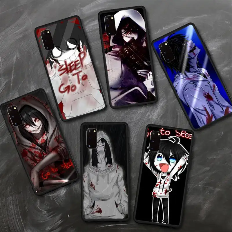 

Hot Jeff The Killer go to sleep anime Phone Case For Samsung S8 S9 S10 E S20 S21 S30 5G Edge plus lite Cover Fundas Coque