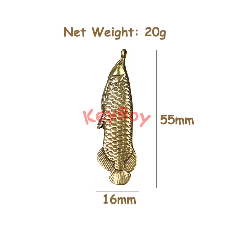 Подвеска в виде рыбы на удачу из чистой меди стиле ретро подвесная бижутерия