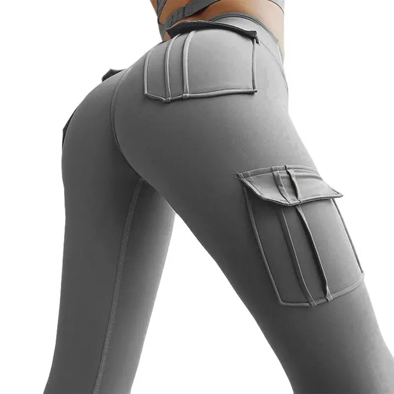 

High Waist Yoga Pants with Pocket Fashion Workout Gym Leggings Sport Women Fitness Stretchy Black Pants Casual Tight Trousers