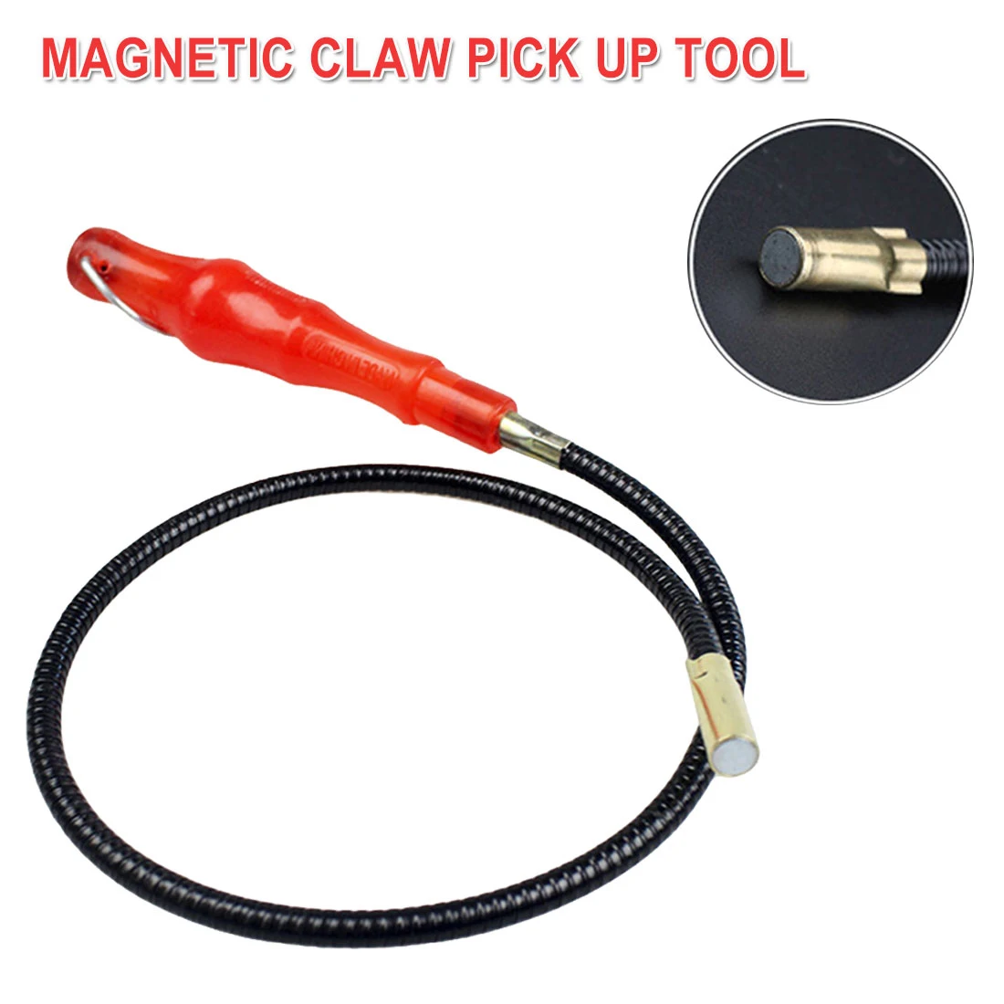 

60cm LED Light Magnet Garage Tool Flexible Magnetic Pickup Repair Pick Up Plastic Handle Bendable Metal Grabber Auto Repair Tool