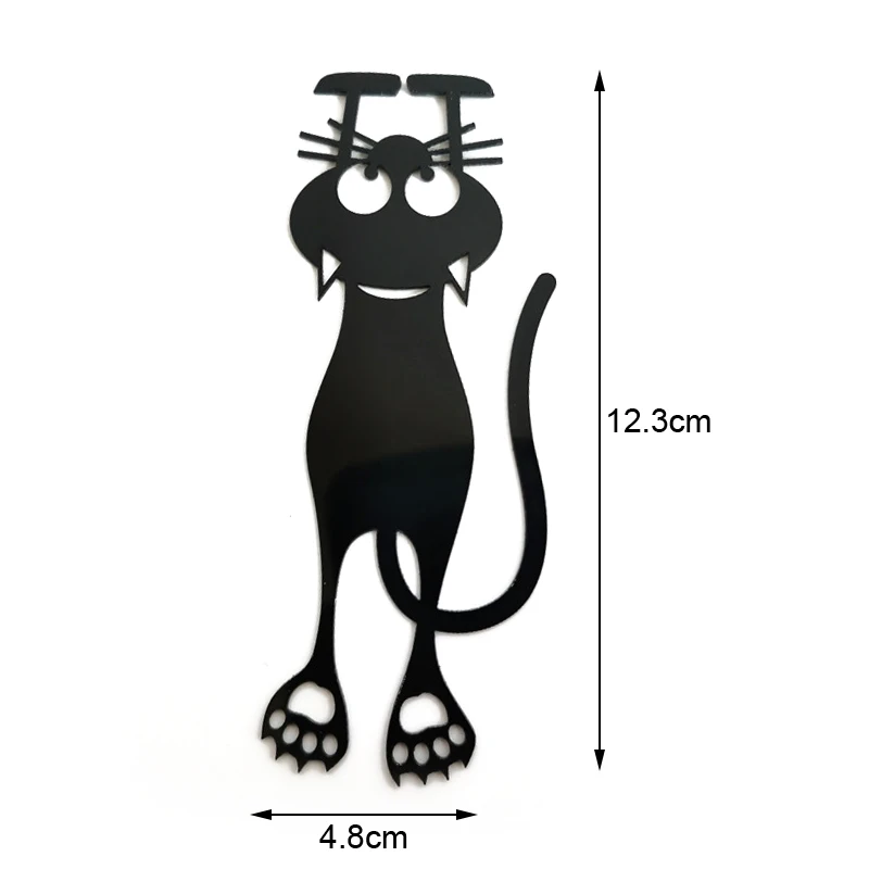 

1/5/10pcs Bookmark Black Cat Shape Hollow out PVC Cat Bookmark 12.3cm jlrr
