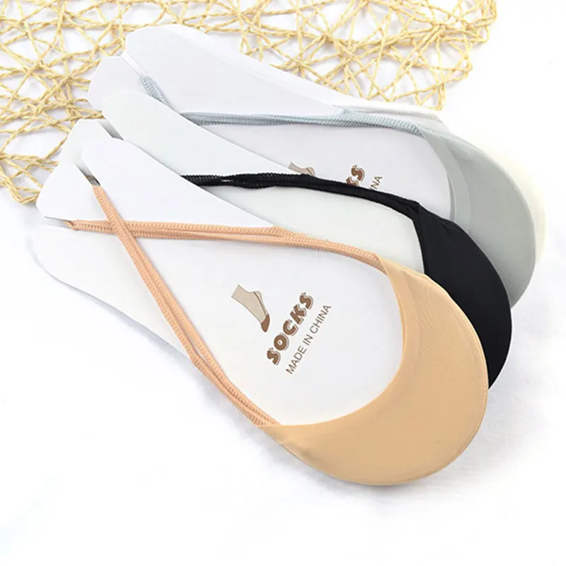 

Invisible Boat Socks Women Summer Non-Slip Socks for High Heels Shoes Solid Color Polyester Thin Half-Palm Suspender