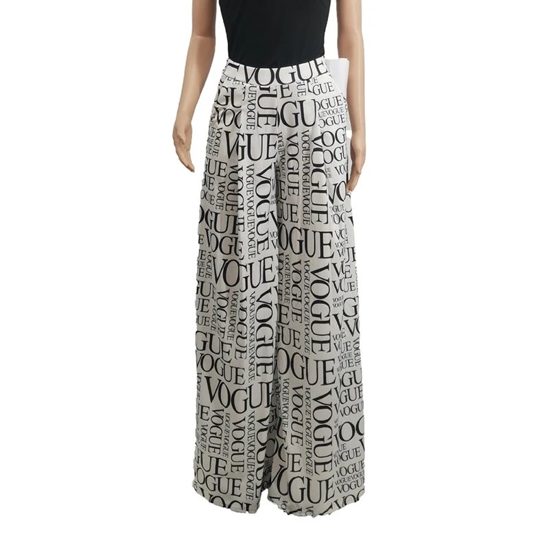 

GALCAUR Print Wide Leg Pants For Women High Waist Loose Hit Color Casual Multicolor Trousers Female Fashion Clothing 2021 Summer
