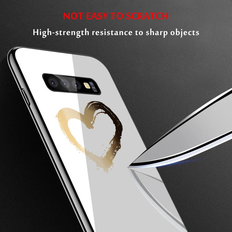 Чехол из закаленного стекла для Samsung Galaxy S10 S9 S8 S20 Plus S10e Ultra A51 A50 A71 A70 FE S21