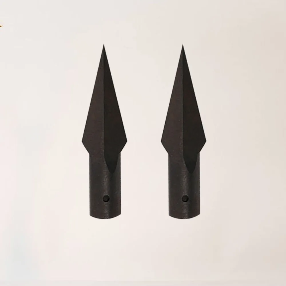 

2PCS 8mm Replacement Arrowhead Sharp Retro Arrow Tips Carbon Steel Archery Accessories (Black)